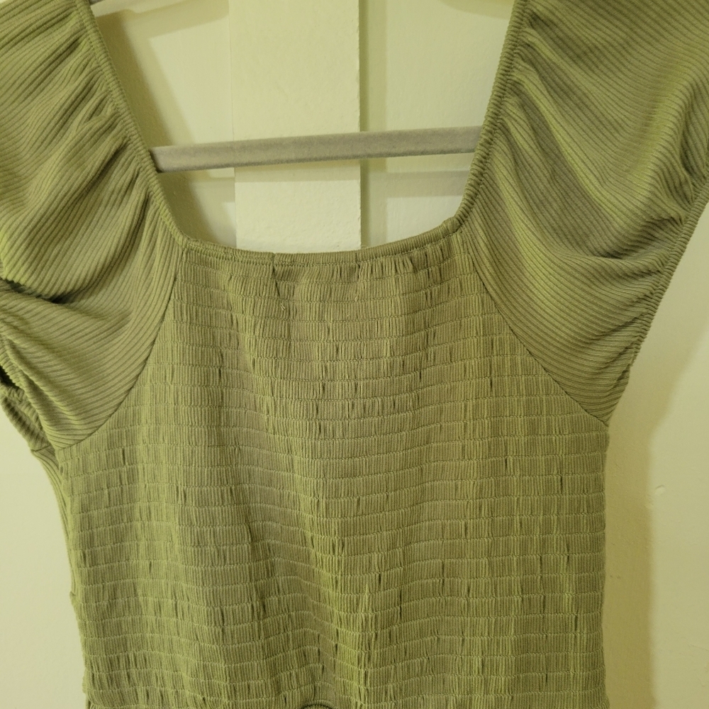 Derek Heart Olive Green Ribbed Top - Picture 6 of 10